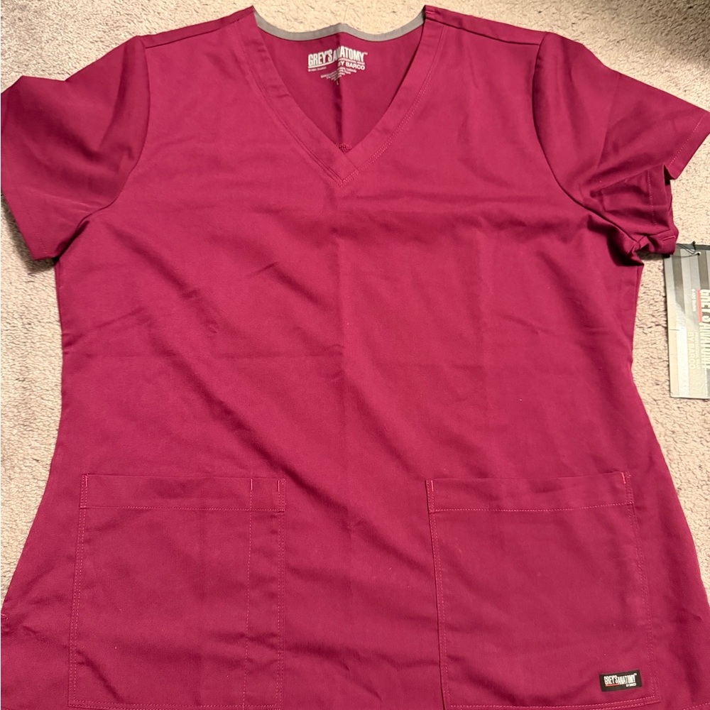 Grey’s Anatomy by Barco Burgundy Scrub Top